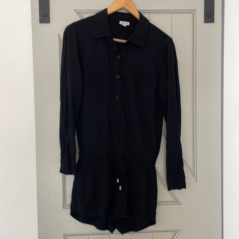 Splendid Drawstring Button-Down Romper - image 1